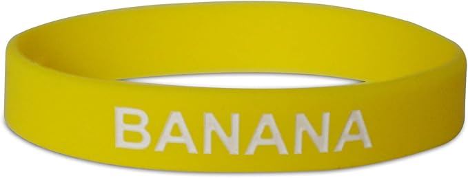 Novel Merk Banana Yellow Party Favor & School Carnival Prize Silicone Rubber Band Wristband Bracelet (12 pieces)