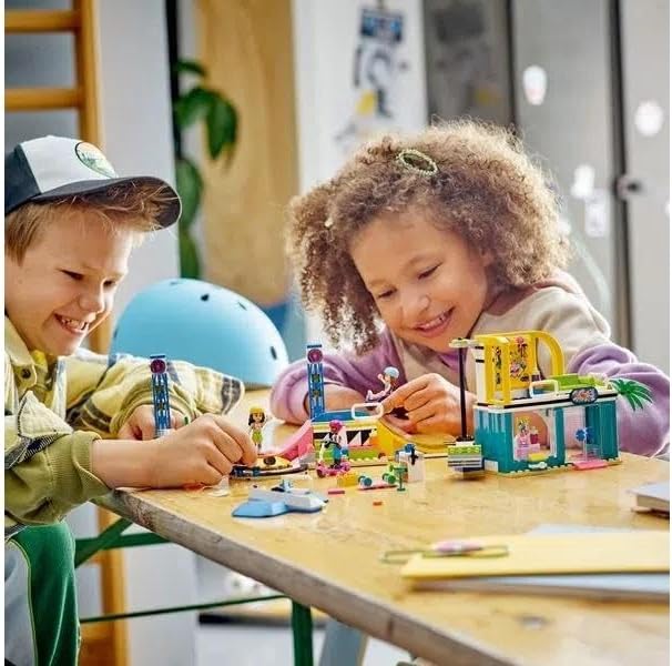 LEGO Friends Skate Park Set 41751, Skateboard Toys for Girls and Boys Ages 6 Plus, Mini-Doll Playset with Toy Scooter and Wheelchair, Birthday Gift Idea for Creative Play