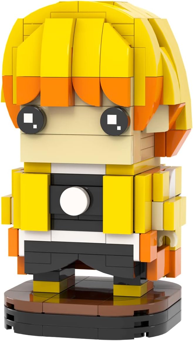 MOOXI-MOC Anime Brick Mini Headz Zenitsu Building Set,Creative Cute Building Blocks Children Kits,Gifts for Kids(216pcs)