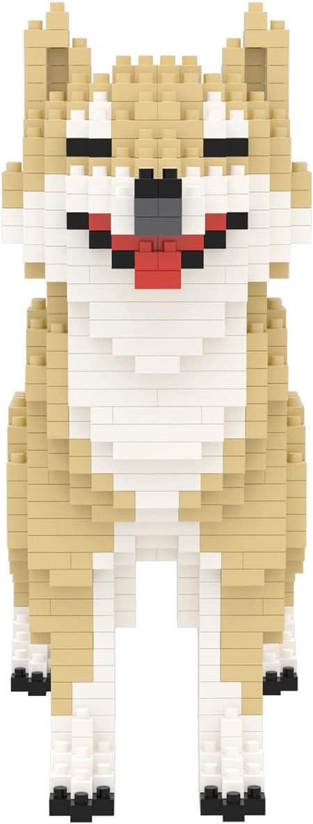 Larcele Micro Dog Building Blocks Mini Pet Building Toy Bricks, 814 Pieces KLJM-02(Female Shiba Inu)