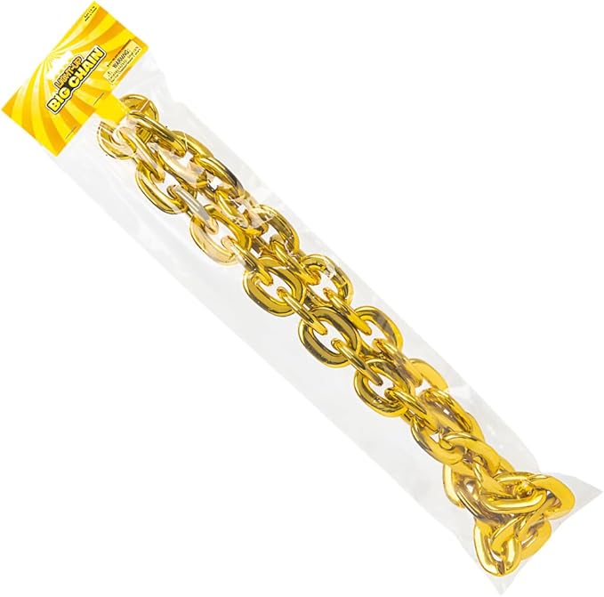 Rhode Island Novelty 38 Inch Light-Up Big Chain Gold Necklace One Per Order
