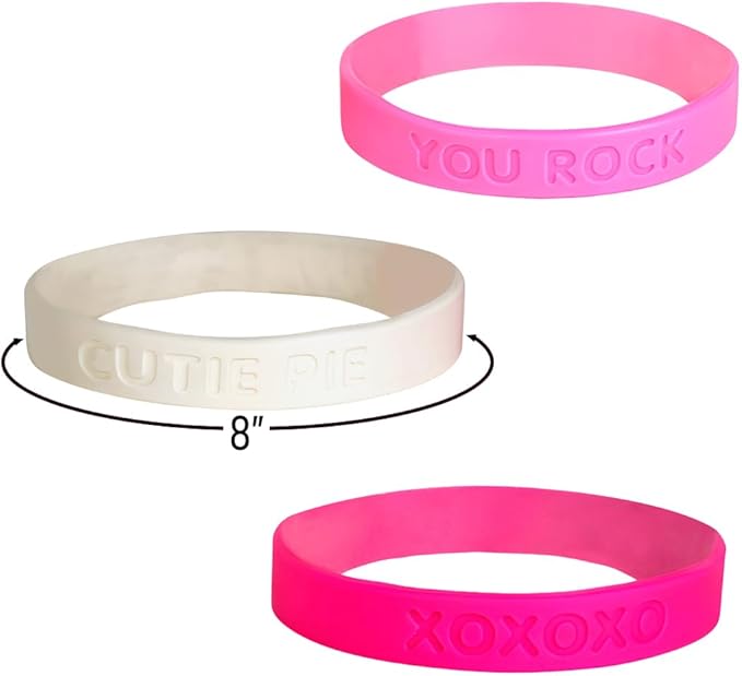 Rhode Island Novelty 8" Valentine's Rubber Bracelets - 24 Pieces