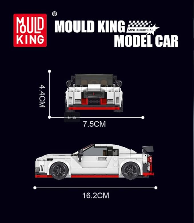 Mould King Speed Champion Nissan GTR Car Models Building Toys with Display Case, 27031 Model Car Kits Building Blocks, Race Car Building Sets, JDM Car Building Kits for Adults Kids 8+(356PCS)