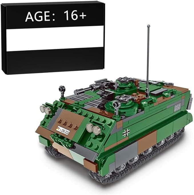 LACOS WW2 Military M113 Armored Carrier DIY Tank Small Particle Building Blocks Set, STEM Assembly Model, Home Decoration, Adult Kids Educational Toys - 735Pcs