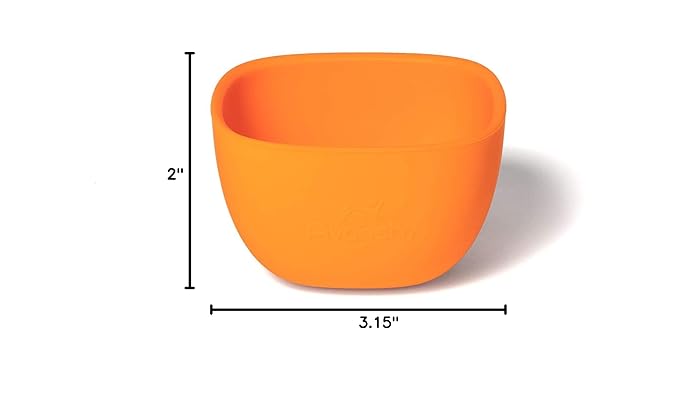 Avanchy Baby Bowls Silicone MINI Prep Bowl Set for Babies Kids Toddler for Feeding Food 4 oz, Orange
