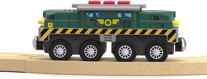 Train Toys for Wooden Train Tracks, Green Tank Battery Operated Locomotive with Magnetic Trains, Motorized Train Compatible with Thomas & Friends, Brio, Chuggington, Electric Train Sets for Kids