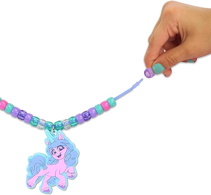 Pony Necklace Making Activity Set with 3 Assorted Pre-Made Unicorn Rings and Little Pony Characters