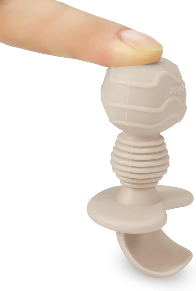 PandaEar 6 Pack Silicone Baby Spoons and Fork Feeding Set- Anti-Choke First Self Feeding Utensils for Baby Led Weaning Ages 3 Months (Blue, Green&Tan)