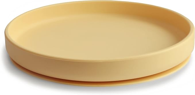 mushie Classic Silicone Suction Plate | BPA-Free Non-Slip Design (Daffodil)