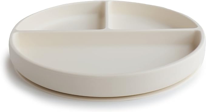 mushie Silicone Suction Plate | BPA-Free Non-Slip Design (Ivory)