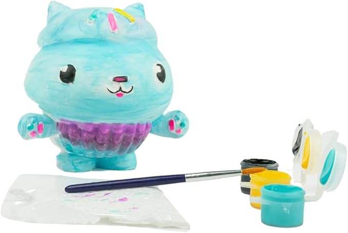 DreamWorks Gabby's Dollhouse Paint Your Own Figurines Set - Bundle with DIY Gabby's Dollhouse Painting Set Plus Stickers, More | Gabby's Dollhouse Painting Kit for Kids