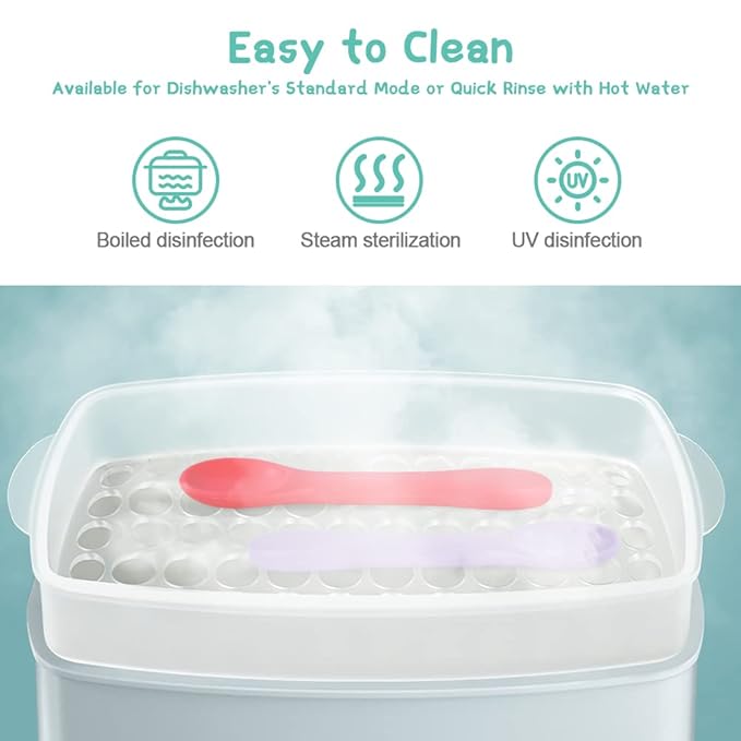 Vicloon Silicone Baby Feeding Spoons, 4 PCS Baby Spoons, First Stage Feeding Spoons for Infants, Silicone Baby Spoons Ultra-Durable & Chewproof, Silicone Feeding Spoons Dishwasher Safe,Baby Utensils