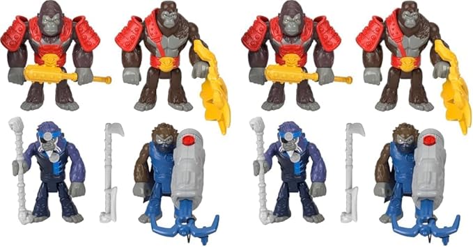 Fisher-Price Imaginext Preschool Toys Boss Level Army Pack 9-Piece Monkey & Gorilla Figure Set for Pretend Play Ages 3+ Years (Pack of 2)