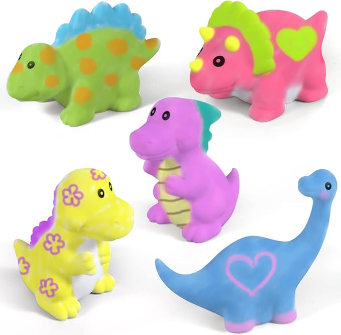 Golray Paint-Wash-Recolor Dinosaur Crafts Kit Painting Toy for Toddler, Bathtub, Washable Marker, Dinosaur, Instruction, Dino Pet Art Activity Dinosaur Toy Gift for 3-5 Year Old Kid Boy Girl