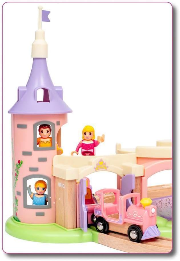 Brio Disney Princess Castle Set - Enchanting Wooden Train Adventure | Includes Classic Disney Princesses | Compatible with All BRIO Railway Toys | FSC-Certified Materials | Ideal for Children Aged 3+