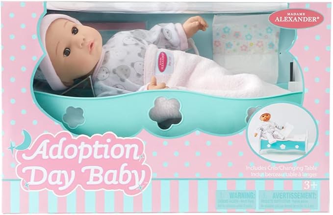 Madame Alexander 14" Adoption Day Baby Girl Doll, Light Skin Tone, Brown Eyes,20452