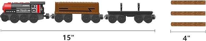 Motorized Train for Wooden Track, 3Pcs Train Toy Set for 3 4 5+Years Old Boy Girl Toddlers, Battery Powered Train Compatible with Thomas & Friends, Brio and Chuggington