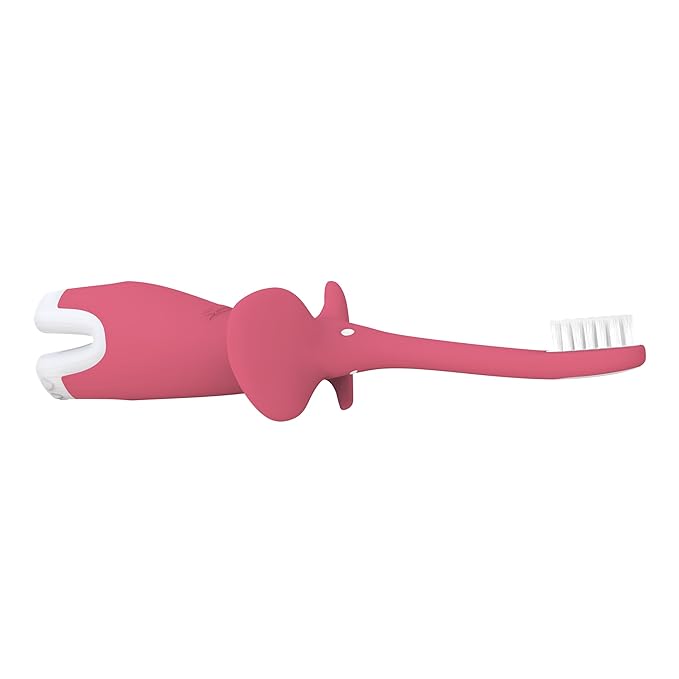 Dr. Brown's Infant-to-Toddler Training Toothbrush, Soft for Baby's First Teeth, Pink Elephant, 0-3 Years (Colors/Styles May Vary)