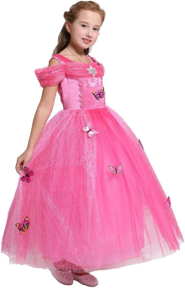 Dressy Daisy Girls' Princess Fancy Dress Up Costume Christmas Halloween Outfit Butterfly Size 6X-8 Hot Pink