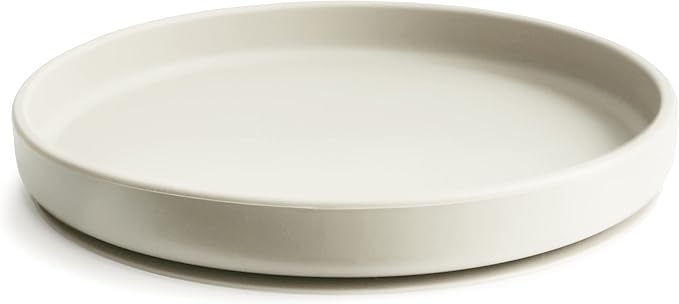 mushie Classic Silicone Suction Plate | BPA-Free Non-Slip Design (Ivory)