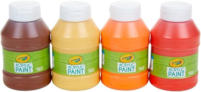 Crayola Paint Set in Sunset Colors, Multi-Surface Craft Paints, Painting Supplies, 4 Count