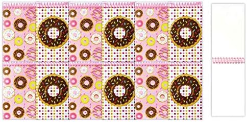 TINYMILLS Donuts Birthday Party Favor Set (12 multi-point pencils, 12 self-inking stampers, 12 sticker sheets, 12 small spiral notepads) Donuts party supplies party favor favor stuffers