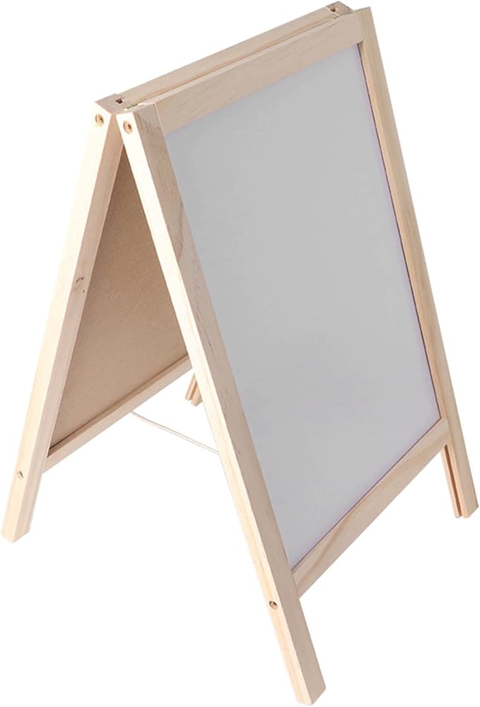 Double Sided Large Kids Easel, Educational Toy for Toddlers, Poplar Structure, Magnetic Whiteboard, Blackboard