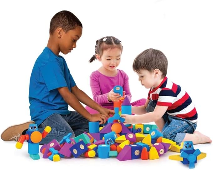 Magnetic Foam Blocks – STEM Preschool Toys for Children, Toddlers, Boys and Girls, The Ultimate Bath Toy – 50 Piece Set, Bath Building Blocks, Engineering Toys for Kids 3-6
