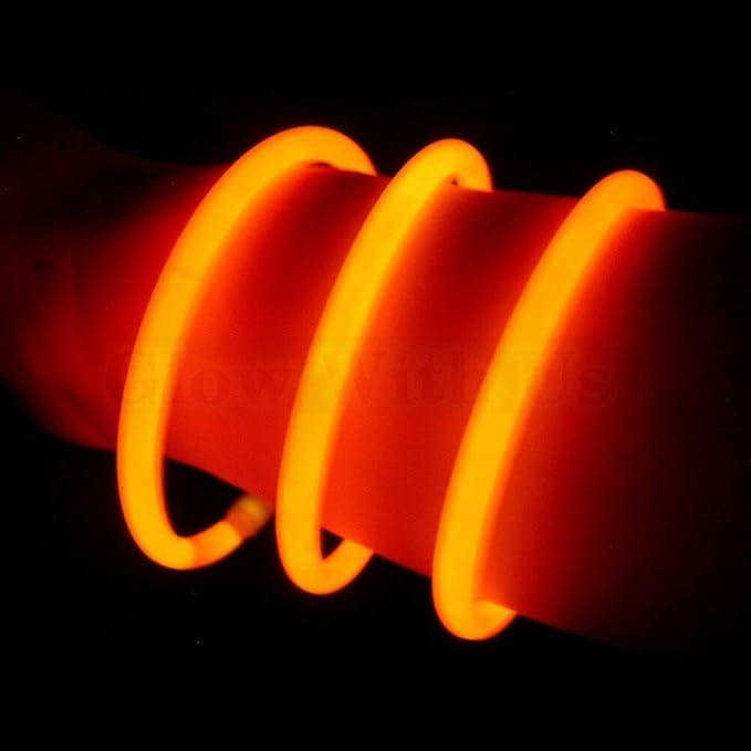 Glow Sticks Bulk Wholesale Bracelets, 1000 8” Orange Glow Stick Glow Bracelets, Bright Color, Glow 8-12 Hrs, Glow Party Favors Supplies, Sturdy Packaging, GlowWithUs Brand