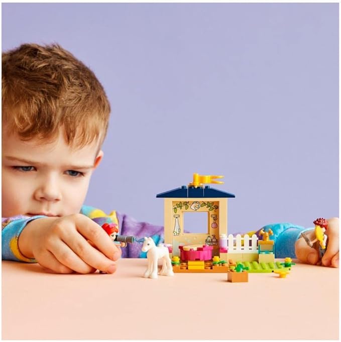 LEGO® Friends Pony-Washing Stable 41696 Building Kit; Comes with a Pony Toy and Mia and Daniel Mini-Dolls; for Ages 4+