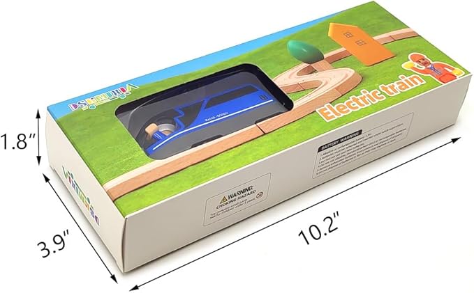 Battery Operated Train for Wooden Train Track Set Toys for Toddlers 3 4 5 Year Old Boys Kids Magnetic Couplings City Vehicle with Figures(Without Battery)