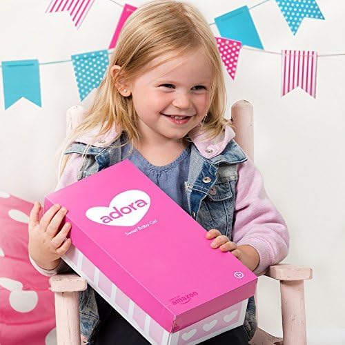 Adora Amazon Exclusive Soft & Cuddly Sweet Baby Girl, 11” Adorable Baby Doll with Bright Blue Eyes and Blonde Painted Hair, Includes Headband and Pink Stripe Birthday Gift For Ages 1 and Up
