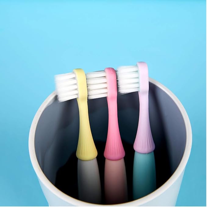 6 Packs Kids Toothbrush,Lovely Little Mushroom Extra Soft Bristles Toddler Toothbrush for 1-3Years Old (Pink& Yellow &Blue)…