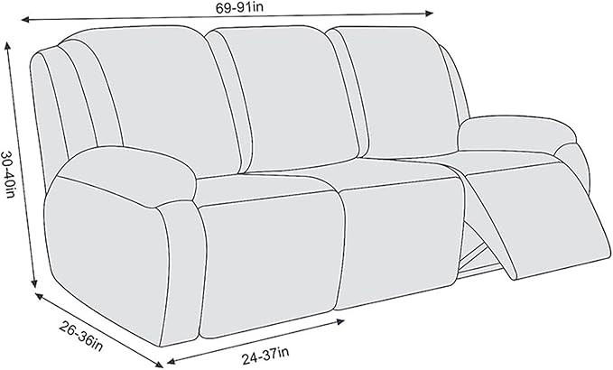 NORTHERN BROTHERS Recliner Sofa Covers 3 Seater - Reclining Sofa Covers Couch Covers for Reclining Couches Reclining Couch Covers, Light Green