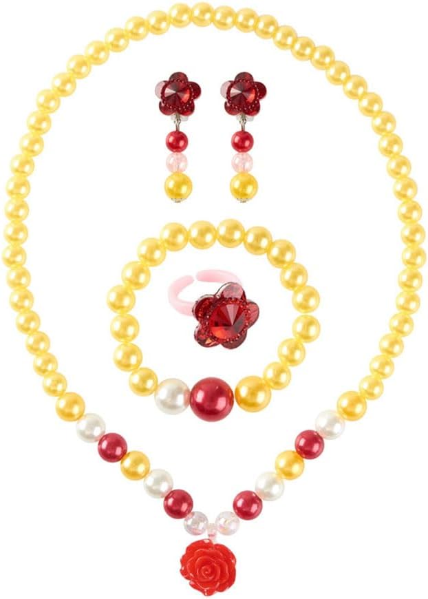 Princess Snow White Costume Dress up Accessories for Girls Princess Snow White Cosplay Party Favors Christmas Gifts Set Including Crown Hair Bow Gloves Accessories