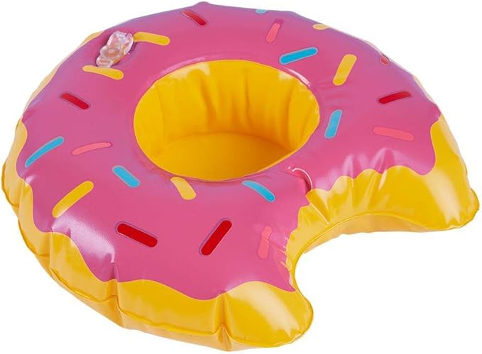 Smiffys 50886 Inflatable Donut Drink Holder Ring, Unisex Adult, Multi-Colour, One Size