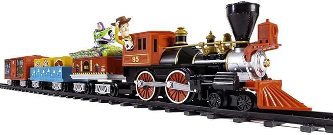 Lionel Battery-Operated Disney Toy Story Toy Train Set with Locomotive, Train Cars, Track & Remote with Authentic Train Sounds, & Lights for Kids 4+