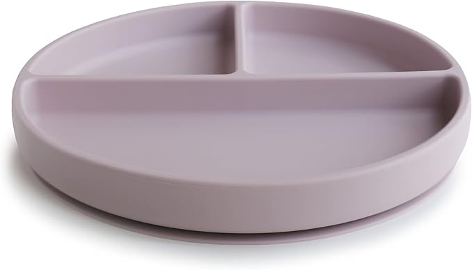 mushie Silicone Suction Plate | BPA-Free Non-Slip Design (Soft Lilac)