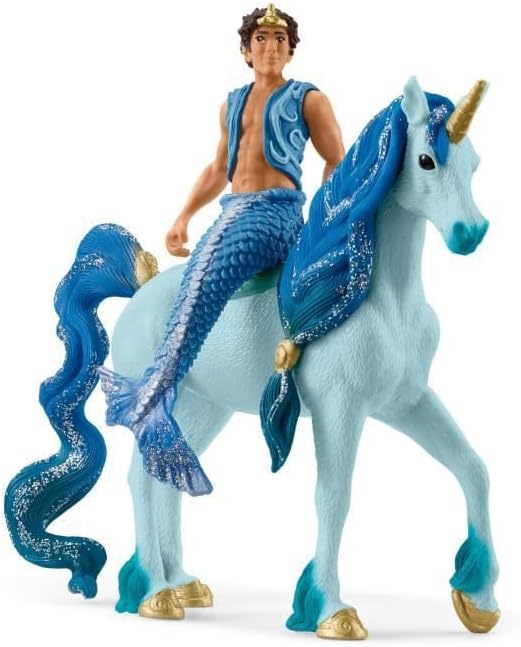 Schleich bayala 2-Piece Toy Playset for Girls and Boys Ages 5+, Mermaid Aryon with Blue Unicorn Toy