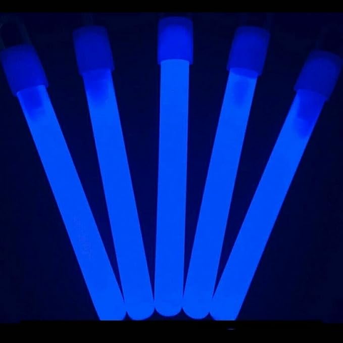 Glow Sticks Bulk Wholesale, 50 4” Blue Glow Stick Light Sticks. Bright Color, Kids Love Them! Glow 8-12 Hrs, 2-Year Shelf Life, Sturdy Packaging, GlowWithUs Brand
