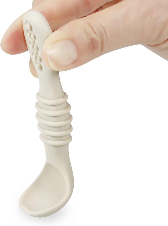 PandaEar 7 Pack Baby Led Weaning Spoons| Silicone Baby Spoons Self Feeding Utensils, Toddler Infant Feeding Spoon First Stage