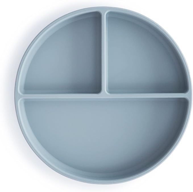 mushie Silicone Suction Plate | BPA-Free Non-Slip Design (Powder Blue)
