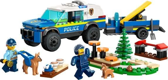 LEGO City Mobile Police Dog Training 60369, SUV Toy Car with Trailer, Obstacle Course and Puppy Figures, Animal Playset for Boys and Girls Ages 5 Plus