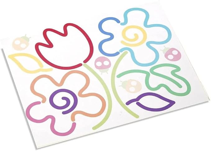 Melissa & Doug Rainbow Cord Picture & Pattern Maker Draw with Cords – 39 Cords, 6 Double-Sided Cards to Trace