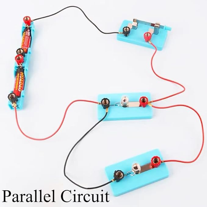 Kids Electricity Circuit Learning Kit,STEM Physics Science Electric Lab Experiments Learning Tool for Kids,Series Circuit & Parallel Circuit Learning