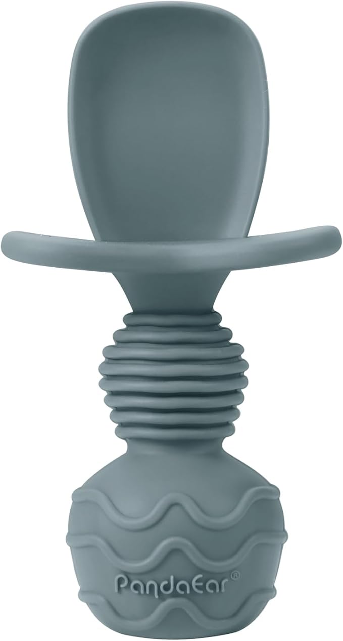 PandaEar 6 Pack Silicone Baby Spoons Self Feeding| Infant Spoons First Stage| Baby Utensils 6-12 Months| Toddler Baby Feeding Spoon | Baby Eating Essentials| Baby Led Weaning Supplies, Onesize