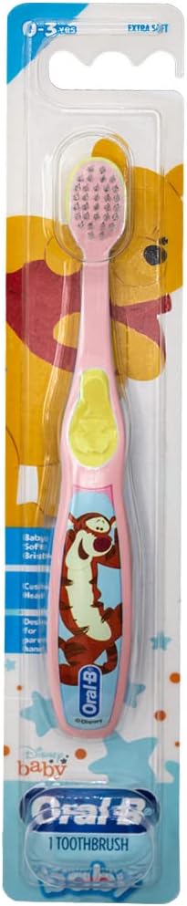 Oral-B Baby Manual Toothbrush, Pooh Characters, 0-3 Years Old, Extra Soft (Characters Vary) - Pack of 4