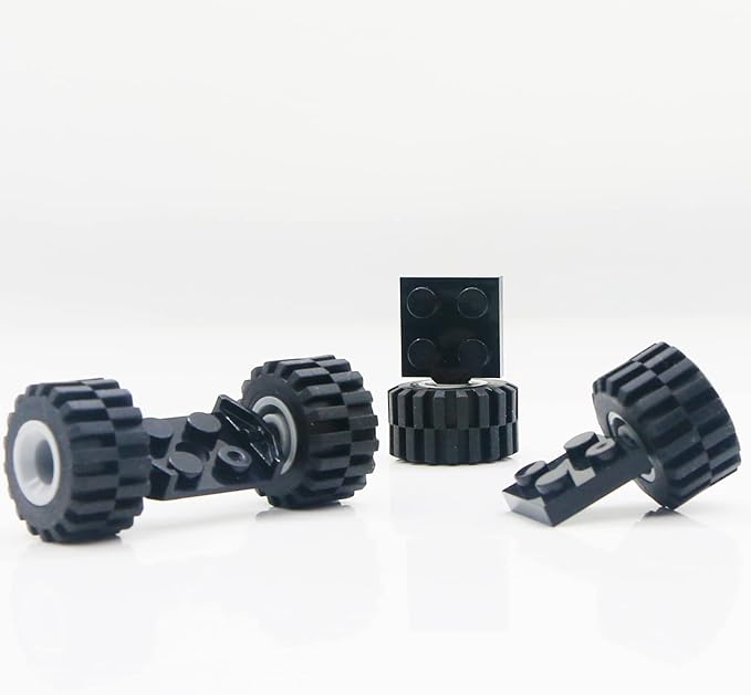 Tires Wheels and Axles Sets - 56 Pieces Brick Accessories Basic Classic Building Block Toys,Car Truck Wheels Parts