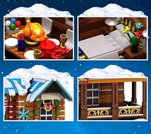 General Jim's Winter Theme Christmas City Building Blocks Set - Musical Christmas Bricks House with Lights - Great Family Build or for Teens and Adults
