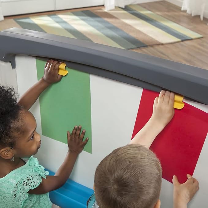 Step2 Jumbo Art Easel, Kids Activity Table, Double-Sided Art Board, Made of Durable Plastic, Includes Bins for Storage, For Toddlers 3+ Years Old